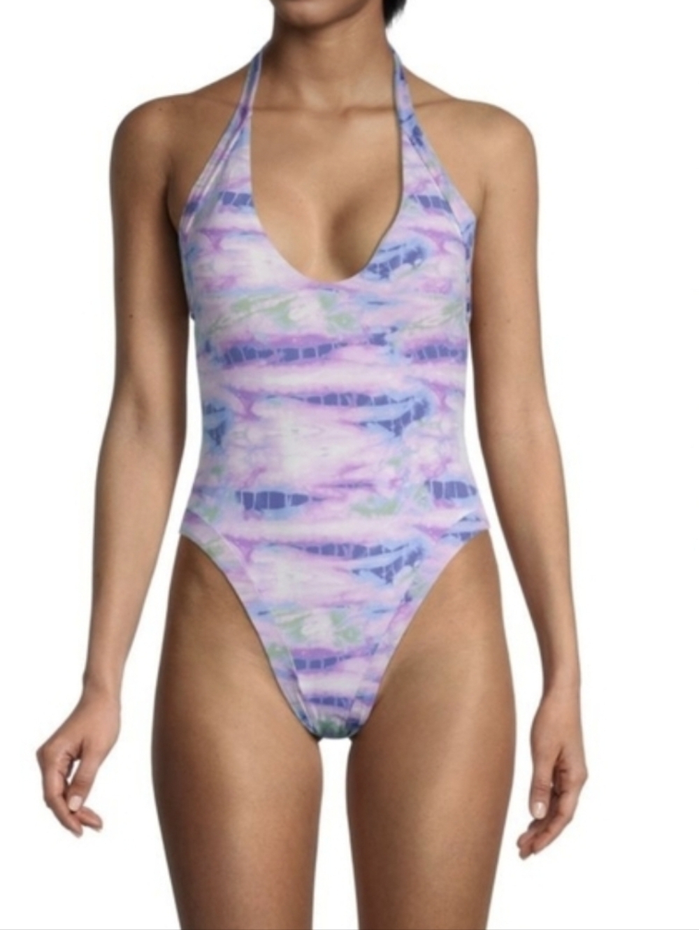 NEW...Isabella Rose Purple-blue Halter Swimsuit...SIZE:M